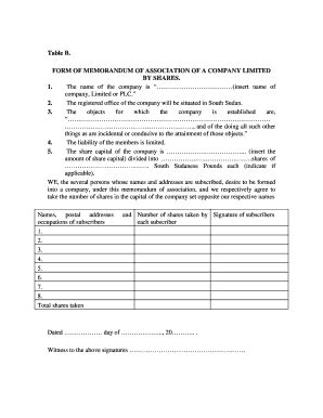 Sample Of Memorandum Of Association - Fill Online, Printable, Fillable ...