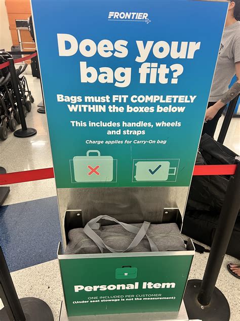 My personal item passed the test : r/frontierairlines