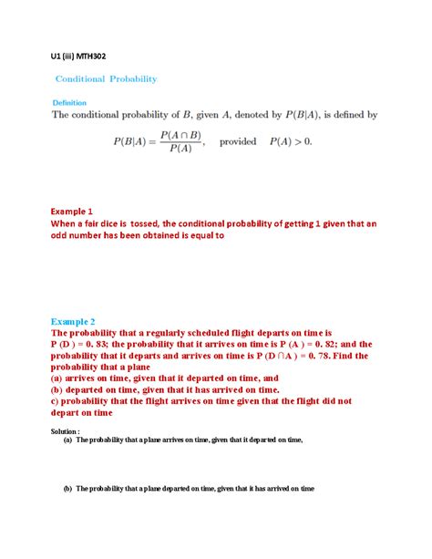 U1 (iii) MTH302 - mth 302 lecture notes as well as practice questions ...