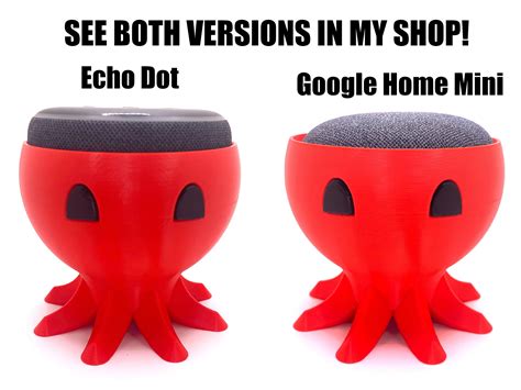STL file Funny Cute Google Home Stand Colorful Octopus Nest Mini Holder Animal Fish Ocean Lover ...