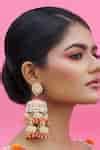 Buy Pink Thread Celestial Cascade Embroidered Tasselled Jhumkas by ...