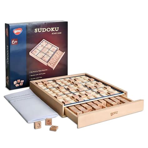 Buy BOHS Wooden Sudoku Board Game with Drawer - with Book of 100 Sudoku ...