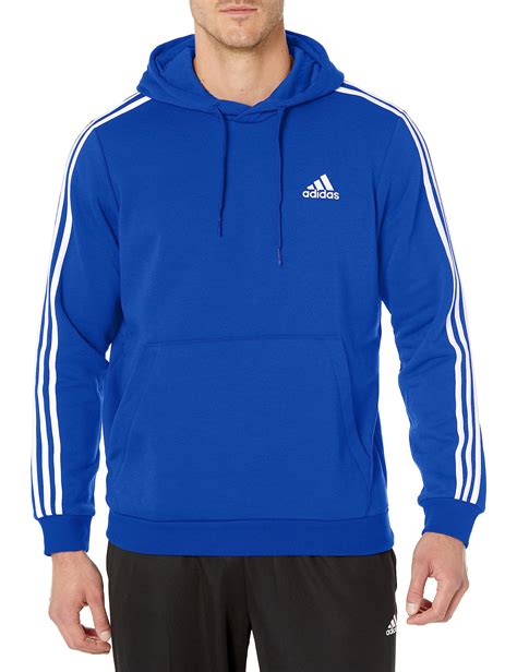 adidas Men's Essentials Fleece 3-stripes Hoodie, Semi Lucid Blue, XX-Small
