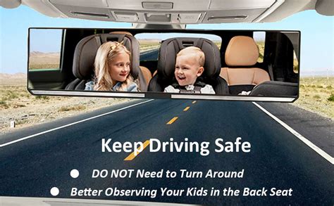 GNASTAS Car Rear View Mirror Interior Mirror Wide Angle Panorama Safety ...