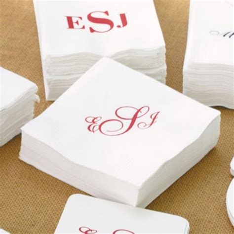 Set of 100 Personalized Dinner Napkins - Personalized Wedding Dinner ...