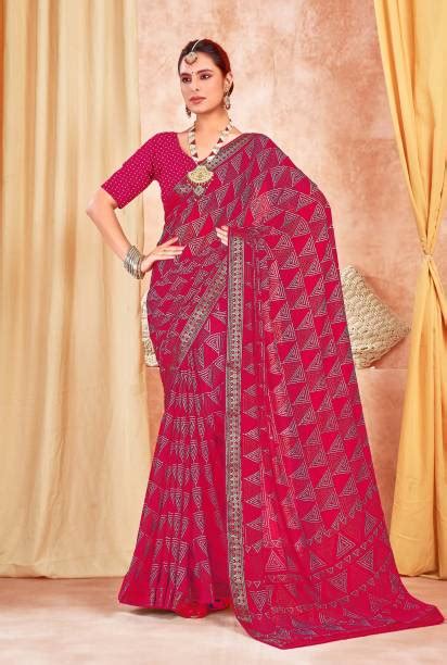 Pure Chiffon Floral Print Sarees - Buy Floral Print Chiffon Sarees ...