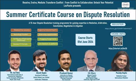 Certificate Course on Dispute Resolution | LexPacto
