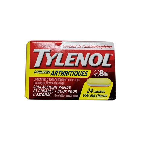 Tylenol Arthritis Pain Acetaminophen 650 mg (24 caplets) - beyondRx.ca ...