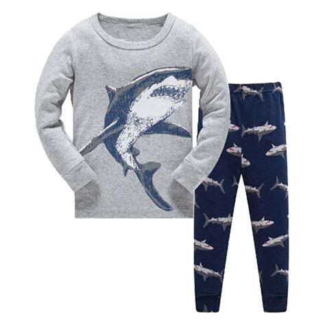 Boys Pajamas Size 8 Crewneck Animal Print Long Sleeve Top and Pants ...