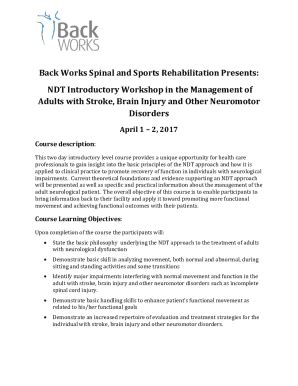 Fillable Online ndt introductory workshop in the management of adults ...