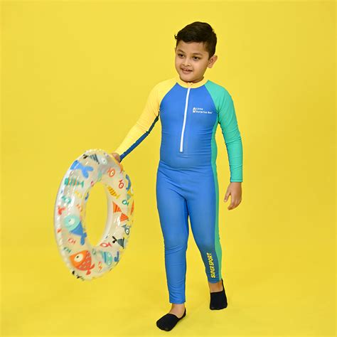 Blue Tri Colour Super Sport Swimwear for Toddlers & Kids with UPF 30 ...