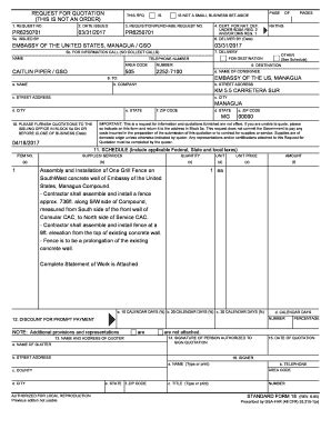 Request for Quotation Form - Blank Fillable Template | Fill Out, Print ...