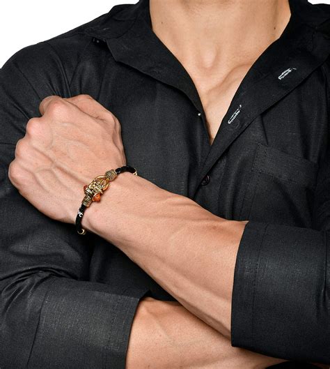 Rudraksha Shiv Om Trishul Damroo Kada for Men, Lord Shiva Bahubali Cuff ...