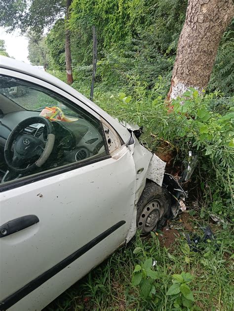 A car tire burst near Thoghara village, causing the car to crash into a ...