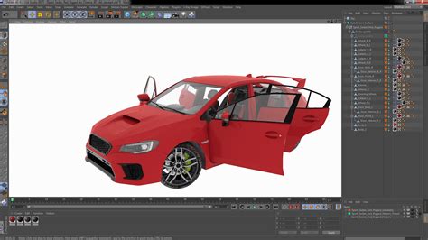 3D Sport Sedan Red Rigged for Cinema 4D | 3D Molier International