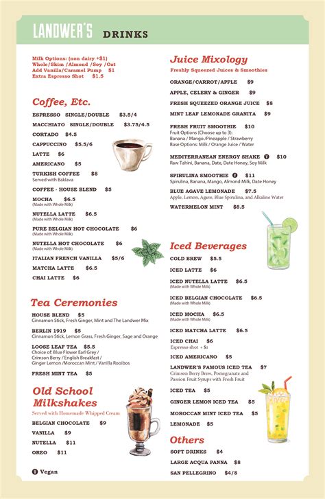 Our Menu | Landwer Cafe