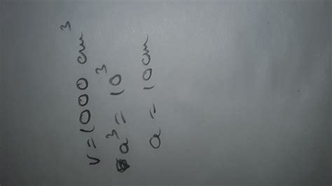 The volume of a cube is 1000cm³.Find the side of the cube. - Brainly.in