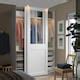 PAX / GRIMO wardrobe with sliding doors, white/clear glass white ...