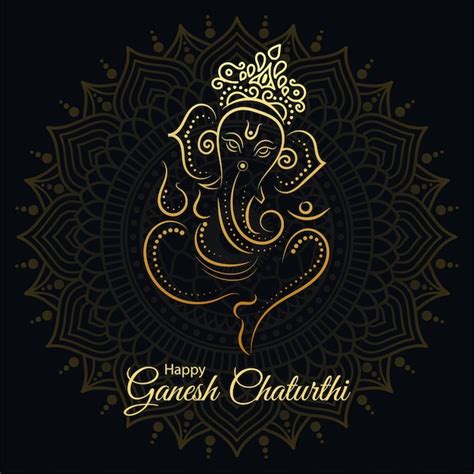 Vector design for ganesh chaturthi concept vinayak ganpati bappa morya ...