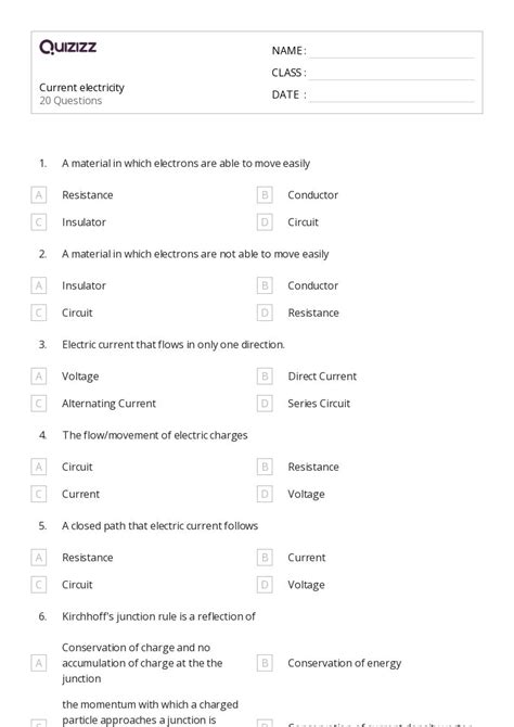 50+ electric current resistivity and ohms law worksheets for 12th Class ...