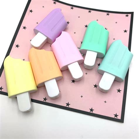 VR Creatives Quirky Pastel Ice Cream Stick Popsicle Shape Highlighters ...