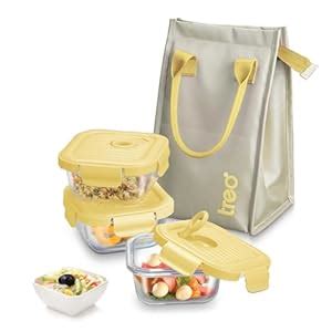 Buy Treo by Milton Lumino Fresh Square Borosilicate Glass Lunch Box Set ...
