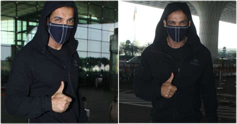 John Abraham Spotted At Mumbai Airport Wearing Pure Platinum Sneakers ...
