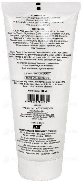 Dermadew Pmx Anti Itch Lotion 100ml - Uses, Side Effects, Dosage, Price ...