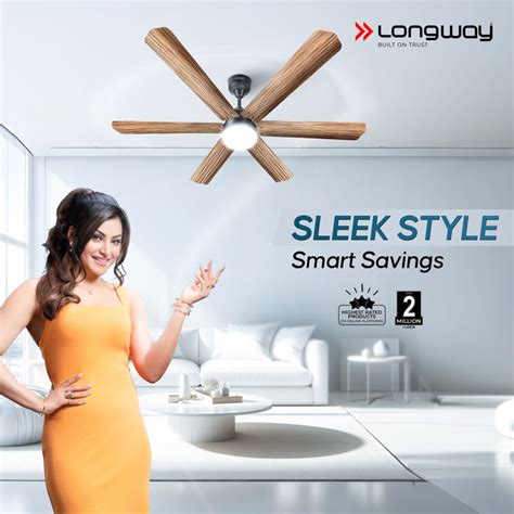 Designer Ceiling Fan with LED Light & Remote – Longway India