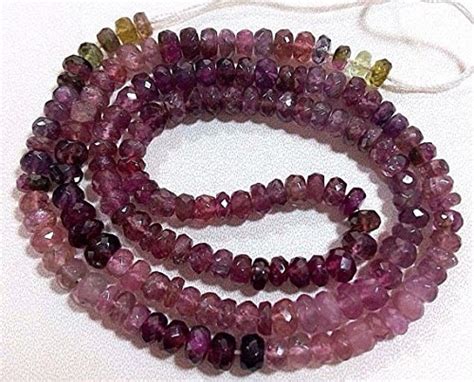 Natural Tourmaline Roundel Faceted Street Drill Beads 4 mm Each - 17 ...
