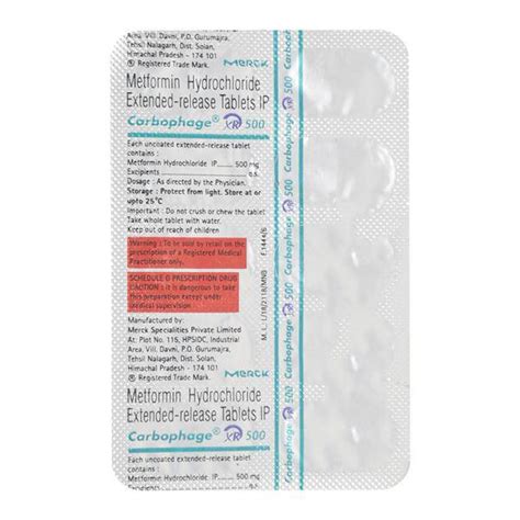 Carbophage XR 500mg Tablet 10'S | ANJANI MEDICAL