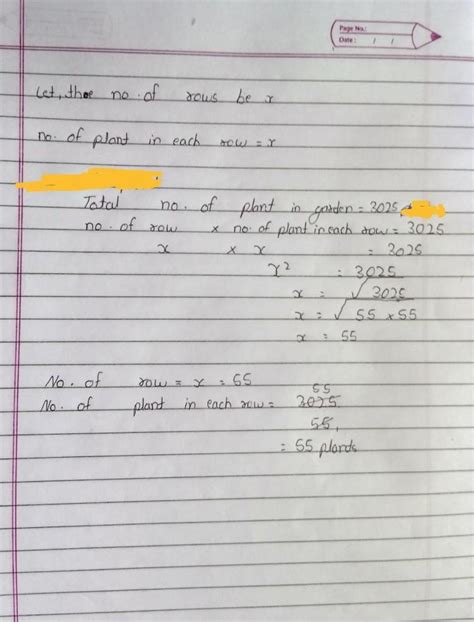 3025 plant are to be planted in a garden in such a way that each row ...