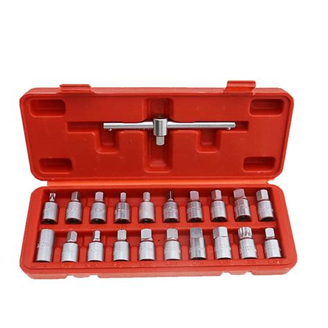 Micro Trader Oil Drain Plug Key 21pcs/Set Sump Plug Socket Key & Sump ...
