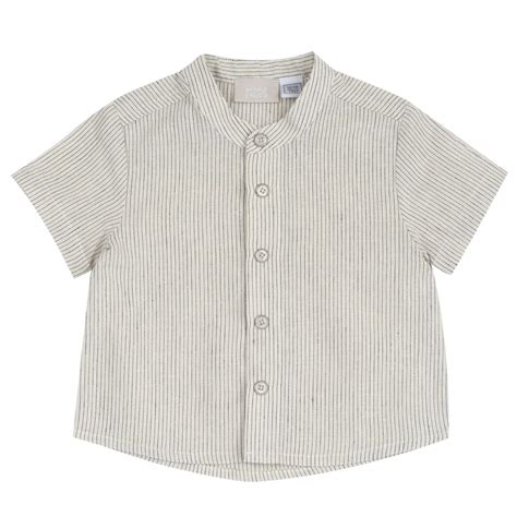 Chicco Boys Beige and Grey Striped Shirt with Shorts - 2 Pc Set ...