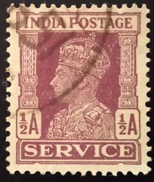 British India Pre-Independence Stamp of King George VI - Service Stamp ...