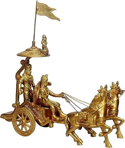 Buy DAS TRADERS Brass Krishna Arjun Rath Idol L×W×H-22.9×21.6×22.Cm, Wt ...