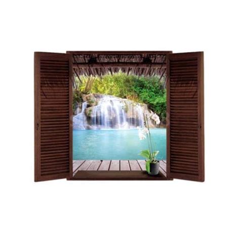 Buy FidgetGear Waterfall 3D Window View Removable Wall Sticker Vinyl ...