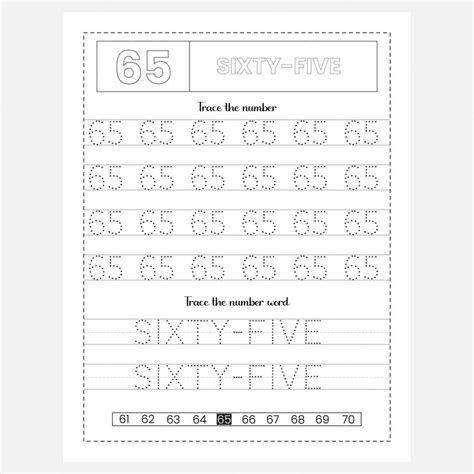 Getallen en nummerwoorden overtrekken werkblad voor kinderen en ...