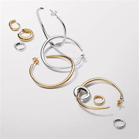 Buy Pandora Hoop Earrings India - Gold Round Huggie Hoop Earrings