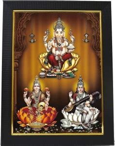 99CRAFTS Goddess Laksmi Saraswati Vinayaka Swamy Photo Frame Religious ...