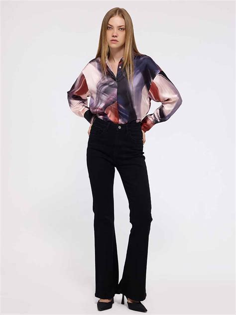 Printed Collared Women Shirt