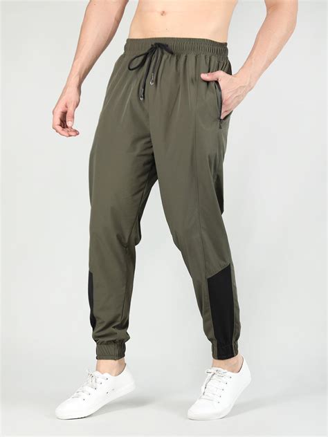 Men Olive Black Gym Training Sports Trackpants – Chkokko