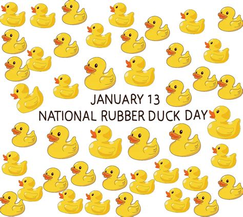 NATIONAL RUBBER DUCK DAY vector illustrationjanuary 13 is NATIONAL ...