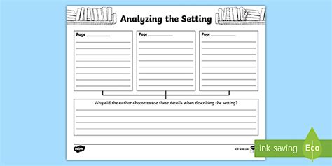 Analyzing the Setting Worksheet - ELA Resource - Twinkl