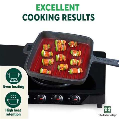 Buy Preseasoned Cast Iron Grill Pan Online at Best Price in India – The ...