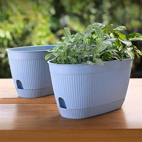 Eha Earth Friendly Eva 11.5 inch Self Watering Pots for Plants | Bamboo ...