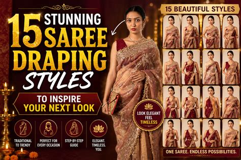 Best Saree Draping Styles: 15 Trendy & Traditional Looks – Weaveowl