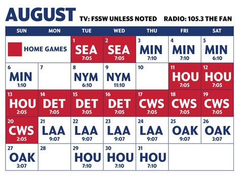 2017 Texas Rangers schedule analysis, times and TV info | Fort Worth ...