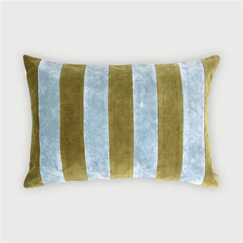 Willow Olive Striped Oblong Cushion Cover | Premium Home Textiles in