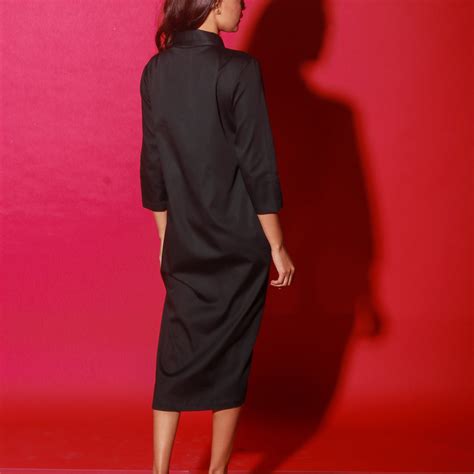 Black dress with mandarin neck – HTKD Apparels Private Limited